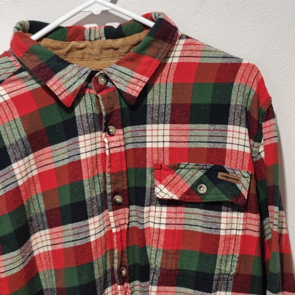 Legendary Whitetails Flannel Shirt XL Western Barn Chore Outdoors 100% Cotton - Picture 3 of 7